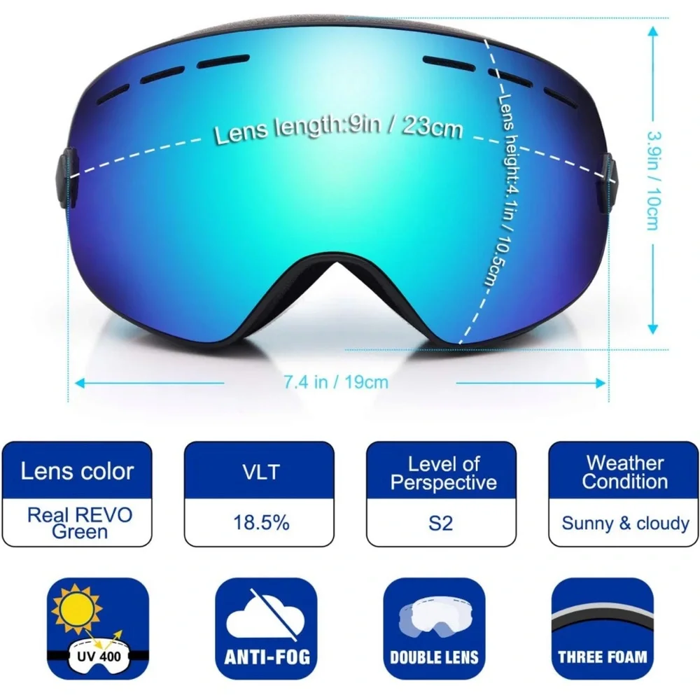 Anti-fog Snowboard Ski Goggles Women